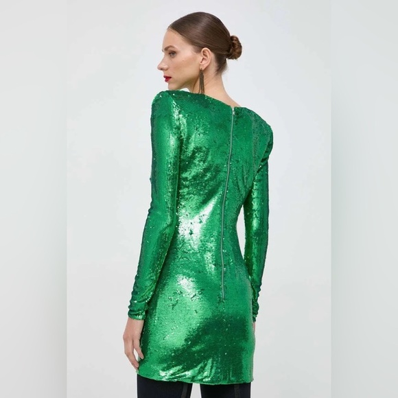 BARDOT Alessia Sequin Mini Dress in Bright Green Size 12 - Picture 3 of 12